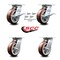 Service Caster 6 Inch Polyurethane Caster Set with Roller Bearing 4 Swivel Lock and 2 Brake SCC SCC-35S620-PPUR-SLB-BSL-2-BSL-2 - alternate 2